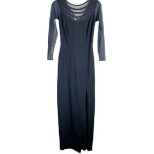 Tadashi Shoji Vintage 90's Black Gown Dress Small Witchy Grunge